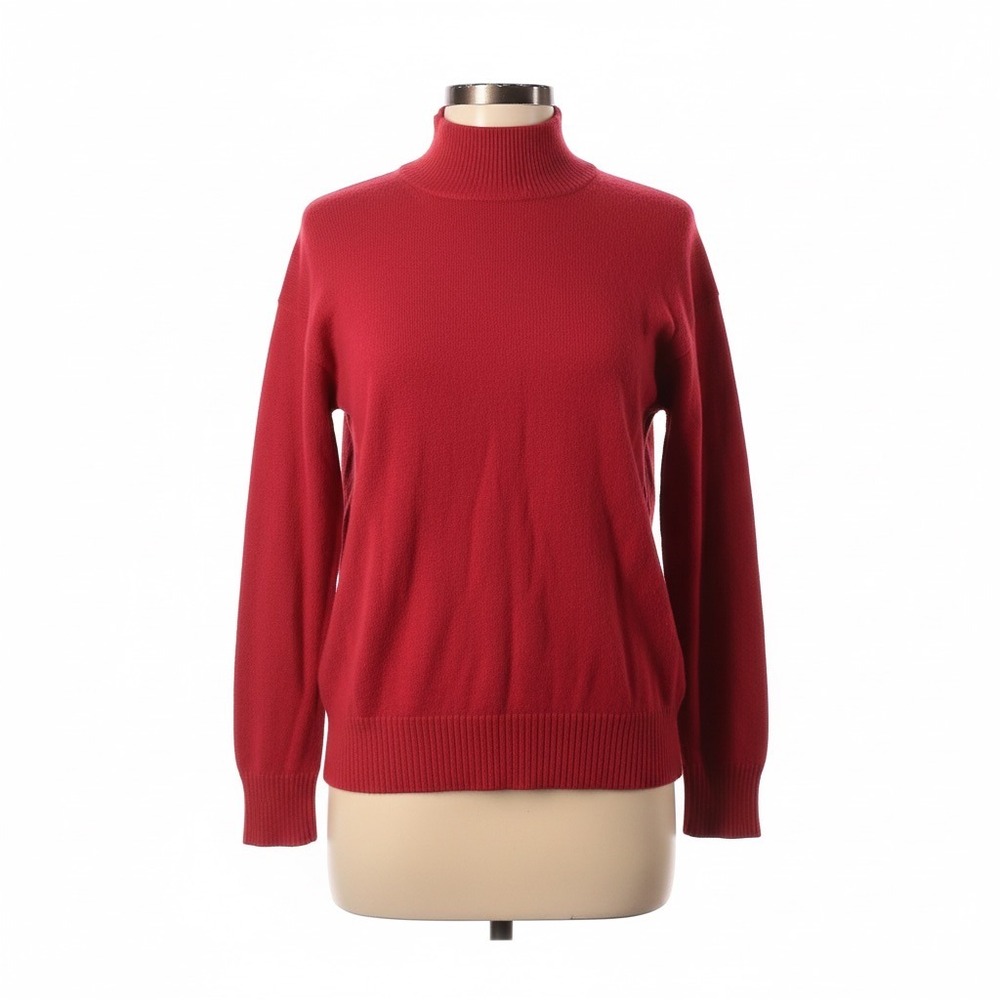 Banana Republic Sweater Red Mock Neck Womens S‎ Cozy Luxe Wool Blend Pullover